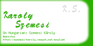 karoly szemesi business card