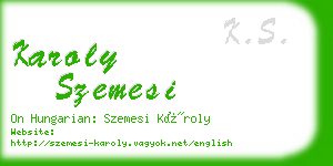 karoly szemesi business card